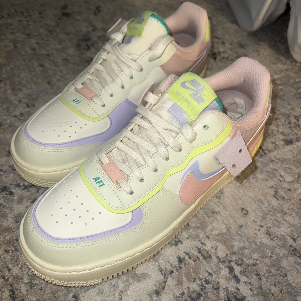 SIZE 9 Nike Air Force 1 Shadow "Cashmere/Pure Violet/Pink Oxford/Pale Coral"